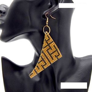 DESIGNER INSPIRED “FF” TRIANGLE PIERCED EARRINGS